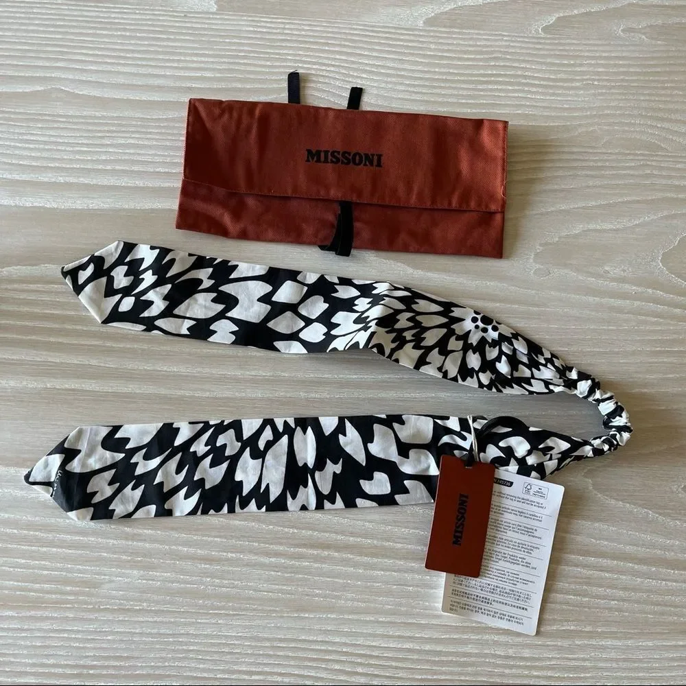 Missoni cotton headband black white NWT